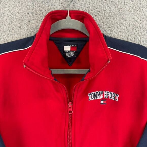 Tommy Hilfiger Y2k Jacket Womens Small Blokecore Tennis Prep Sport Full Zip Crop - Picture 2 of 12